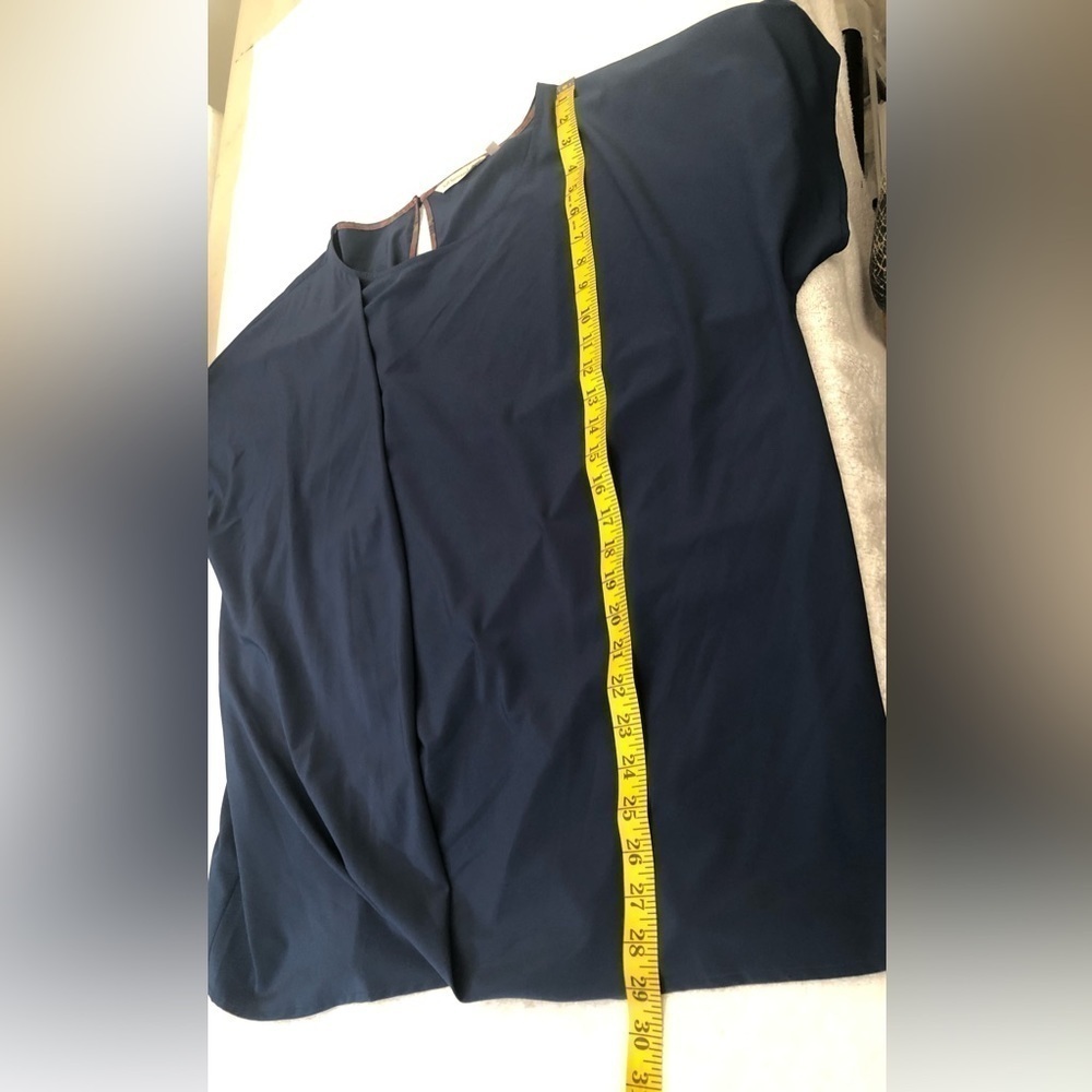 Soft Surroundings Go Lively Travel Tee Draped Tunic Top Navy Blue Size XL - Picture 7 of 11